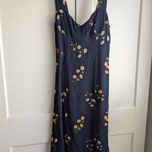 Reformation Navy Floral Maxi Dress